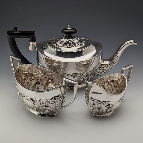 20 世紀初英國復古鍍銀茶具 3 件套
